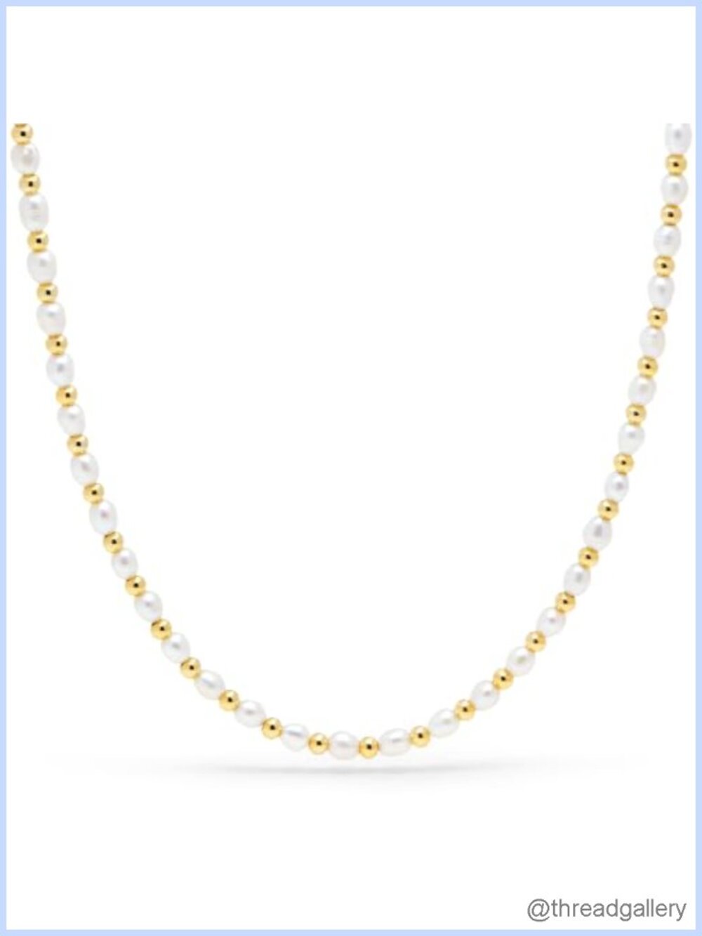 18K Gold Plated Pearl Choker Necklace Adjustable 15-17 Inch
